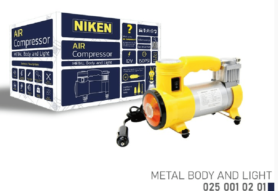 HAVA KOMPRESORU SARI METAL GOVDE 12V