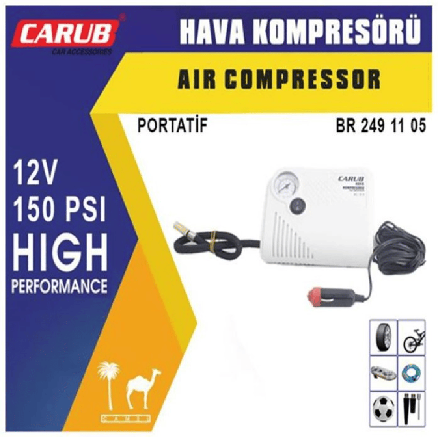 HAVA KOMPRESORU YASSI 12V BEYAZ