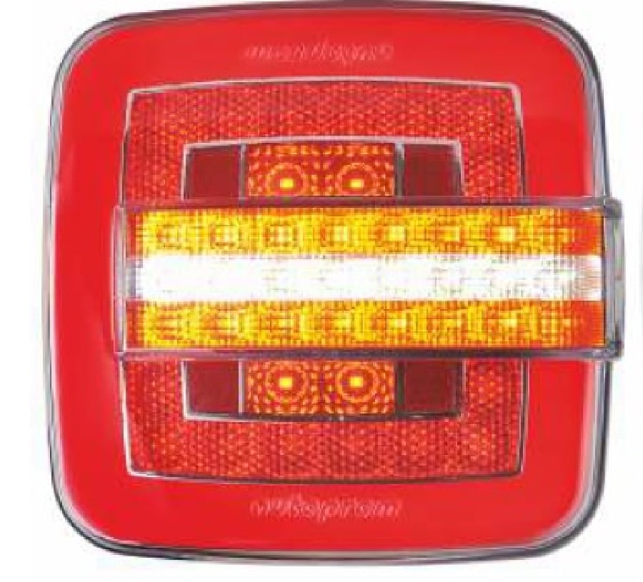 KARE NEON LED 7 FONKSIYONLU DUZ SINYALLI HAMBURGER STOP LAMBASI 24V
