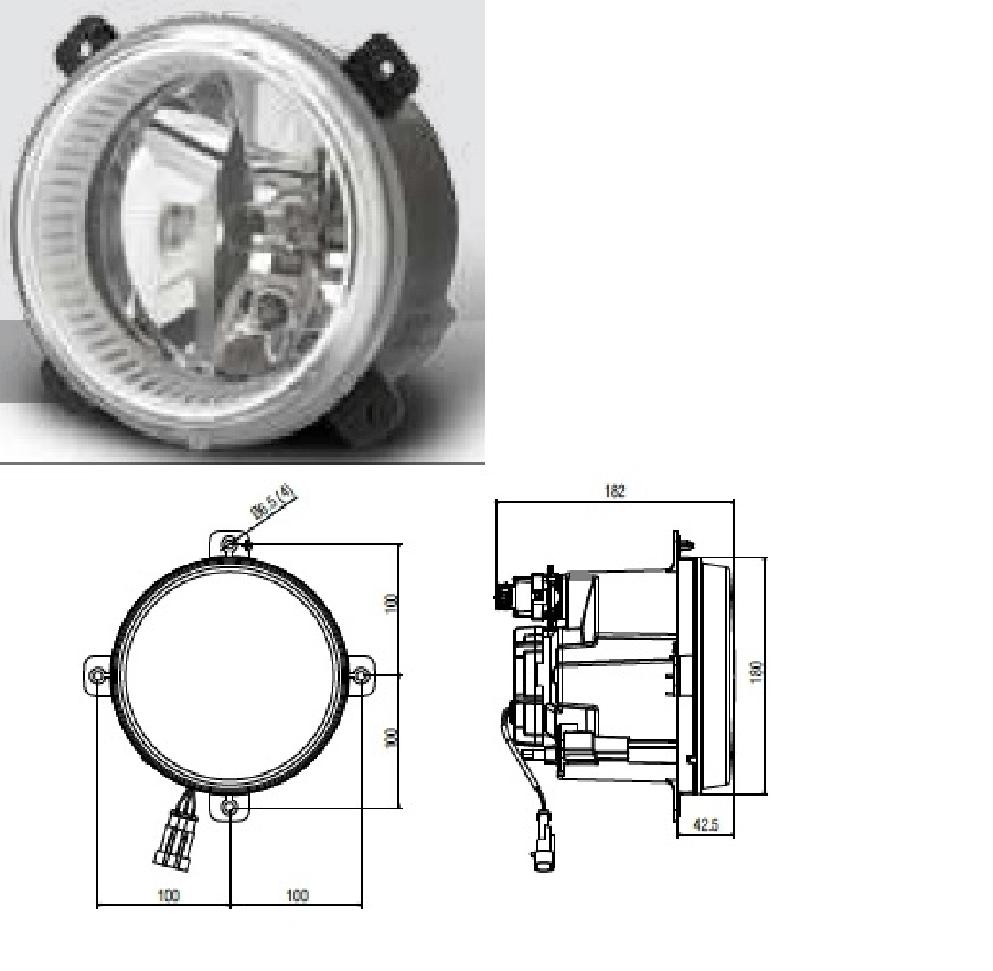 KISA  HUZME FAR  ( Ø 180mm )   12 V PARKLI  H7 AMPUL   MANUEL    KARSAN (BUYUK) J10 FORD OTOSAN CARGO 3238 MOTORSUZ