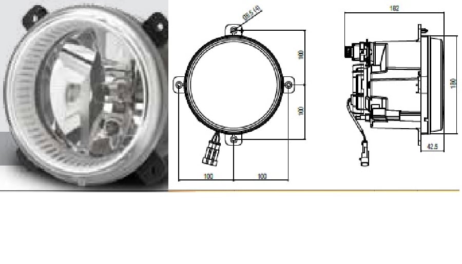 KISA  HUZME FAR  ( Ø 180mm )   24 V PARKLI  H7 AMPUL   AYAR  MOTORLU   FORD OTOSAN (BUYUK) CARGO 3238