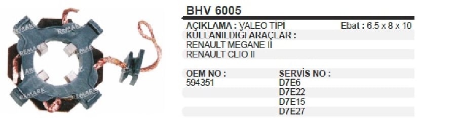 Komur Yuva Valeo Tipi 4 Komur Psx 155  Benzinli Ym Suzuki Carry OPEL/PEUGEOT/CITROEN/RENAULT Clio M