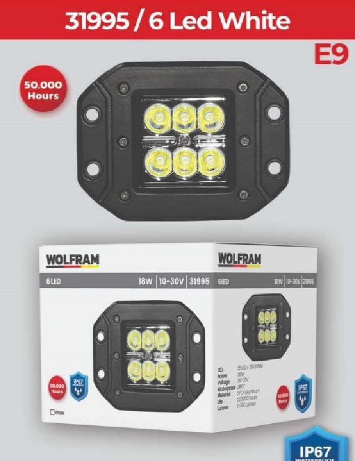 LED CALISMA LAMBASI OFFROAD GOMME BAGLANTILI E9 BELGELI