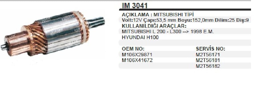MARS KOLL MITSUBISHI TIP 12VMITSUBISHI L200L300 EM HYUNDAI H100 25 DILIM 9 DIS CAP 535 mm UZU
