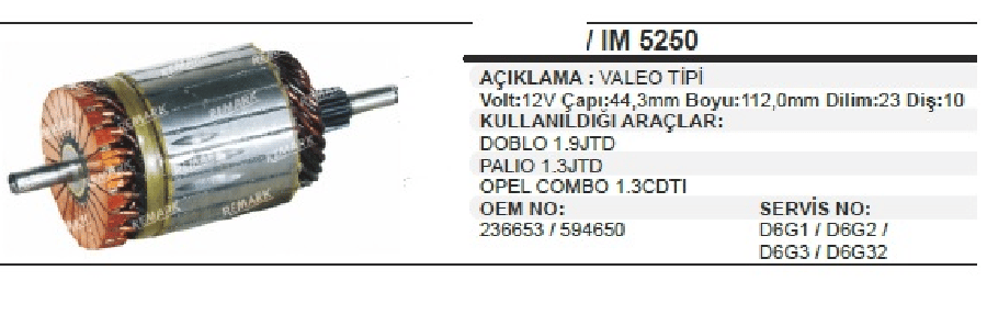 MARS KOLL10D VALEO TIP 12V > 15 DCI YM KANGO DOBLOPALIOALBEA 13 JTD  MULTIJET BOY:112 CAP:44 DI