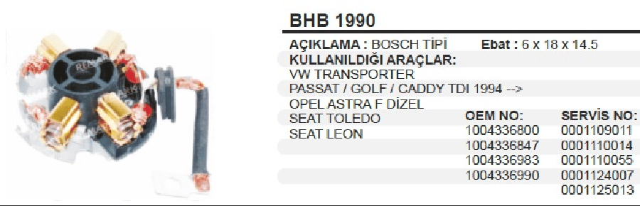 Mars Komur Yuv 12V  Vw Transportercaddyborapolo Classicskoda DIZEL( BSX157/158 )