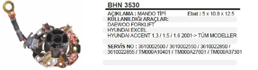 MARS KOMUR YUV MANDO TIPI  DAEWOO FORKLIFT HYUNDAI EXCEL