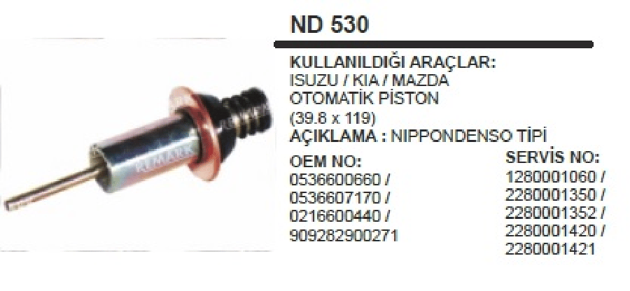MARS OTOM PISTONU ISUZU KIA MAZDA  398X119