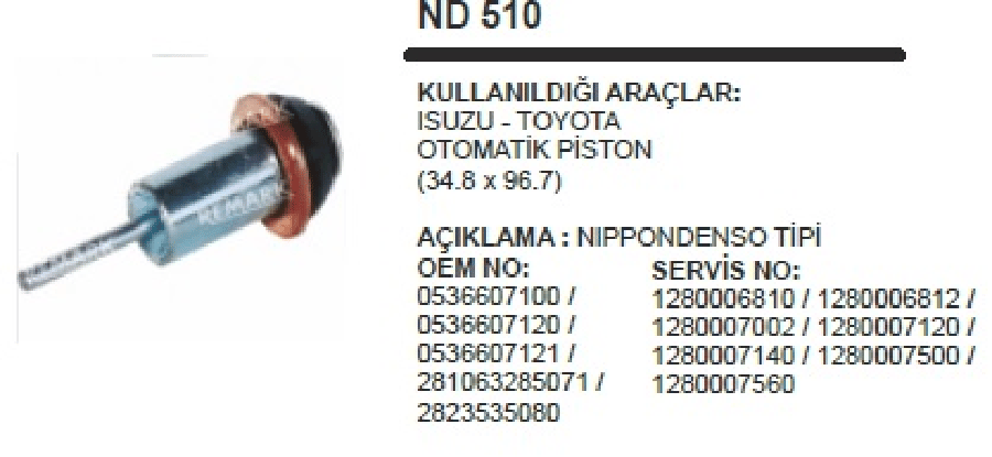 MARS OTOM PISTONU ISUZU TOY  348X967