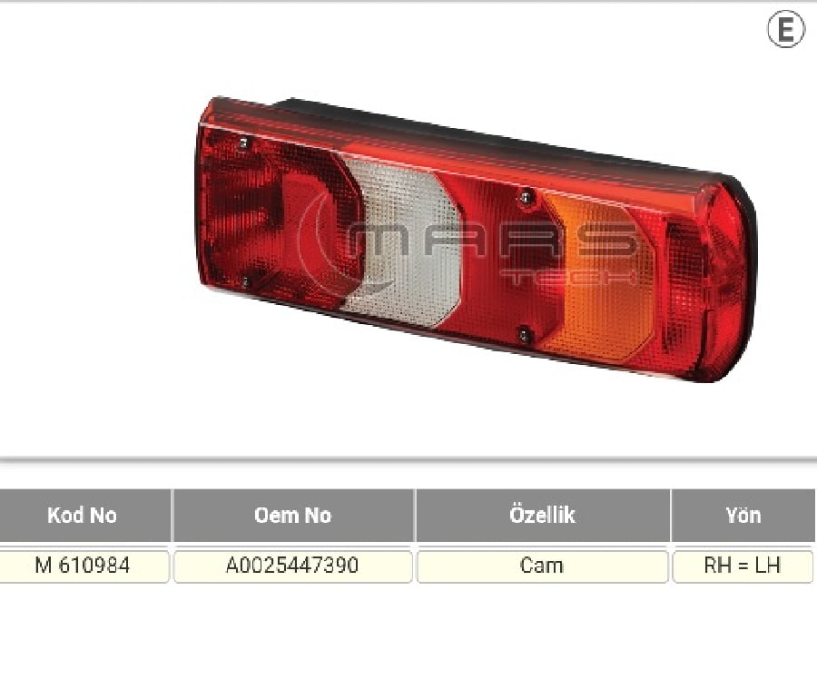 Mercedes Actros Mp Iv Stop Lamba Cam