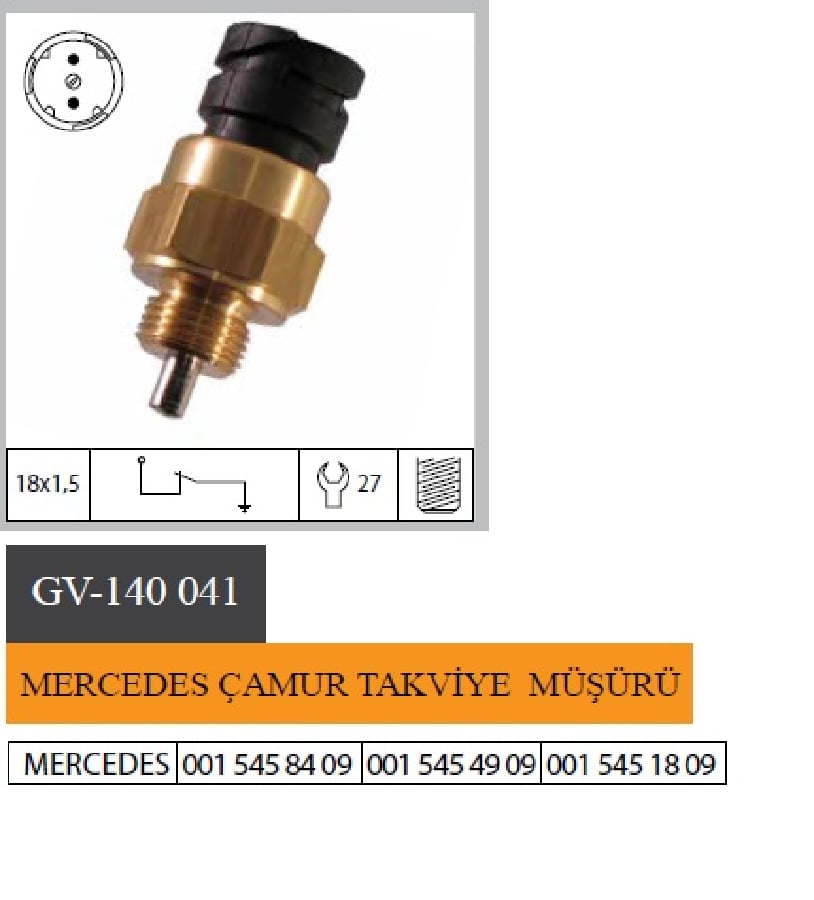 MUSUR GERI VITES > MERCEDES AXOR GV140025GV140048  0015458409 0015454909 0015451809
