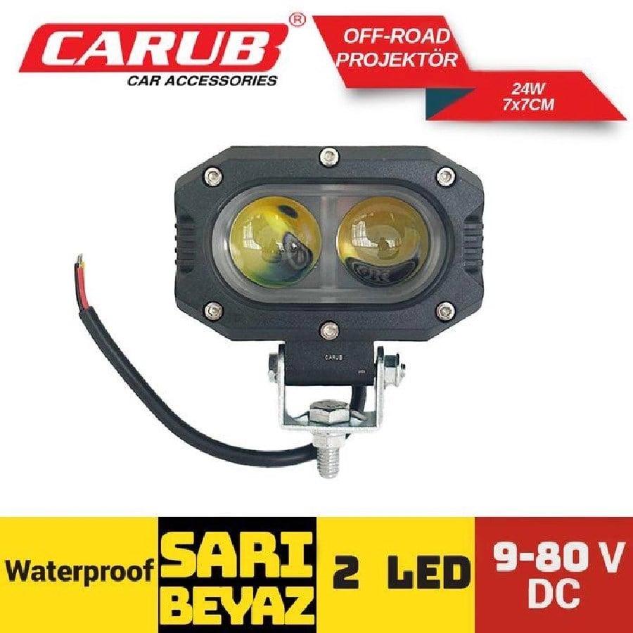 Offroad Projektor 980V 24W 2LED Beyz Sari