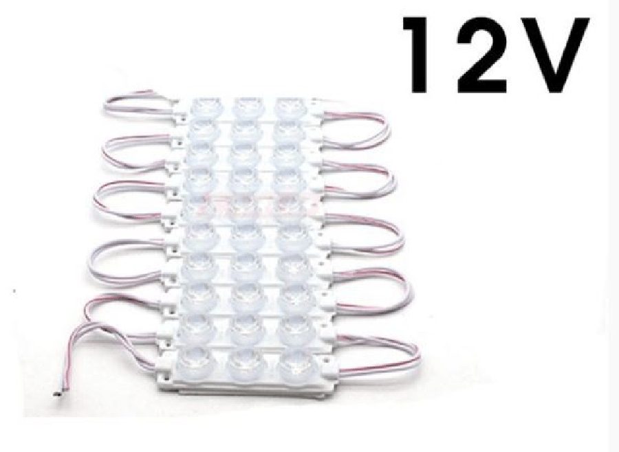 PARMAK LAMBA SETI 12V 3 LEDLI SEFFAF CAMLI BEYAZ ISIK (10 ADET)