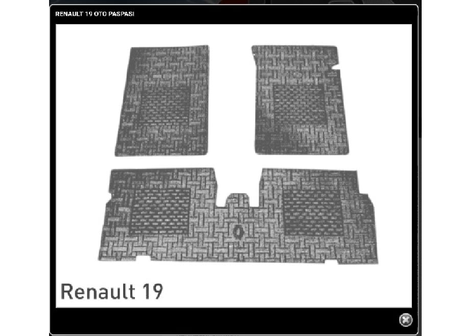 PASPAS BEZLI 3 PARCA MAVI > RENAULT R19 DEKORATIF