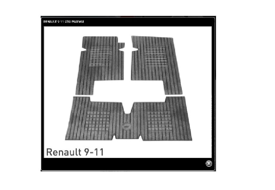 PASPAS BEZLI 3 PARCA MAVI > RENAULT R9  11 DEKORATIF