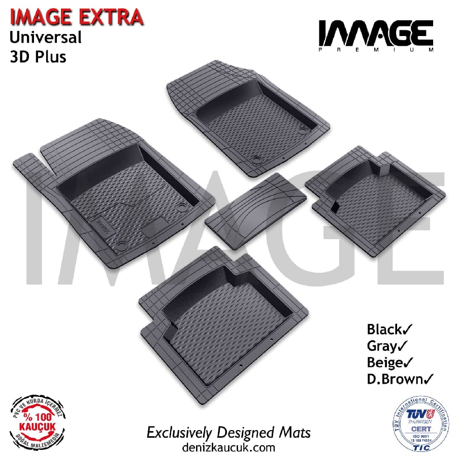 PASPAS IMAGE EKSTRA HAVUZLU UNIVERSAL KAUCUK 3D PLUS 5 PARCA GRI
