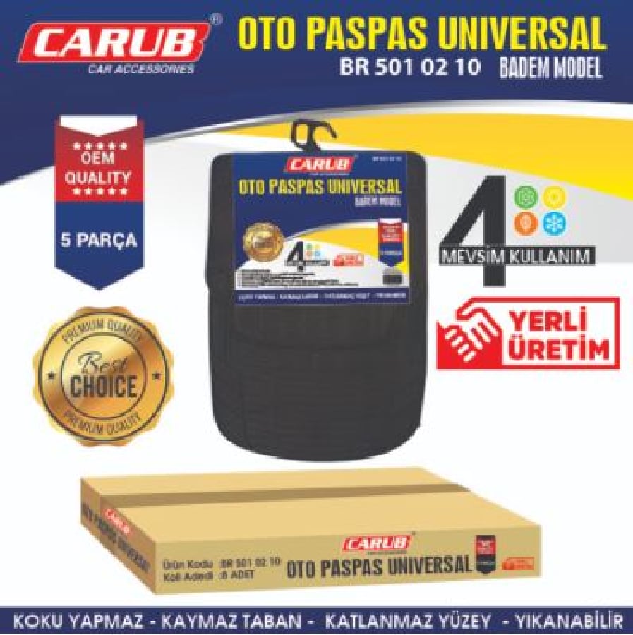 PASPAS KAUCUK SAFT USTLU SIYAH 5 PARCA ONARKA UNIVERSAL
