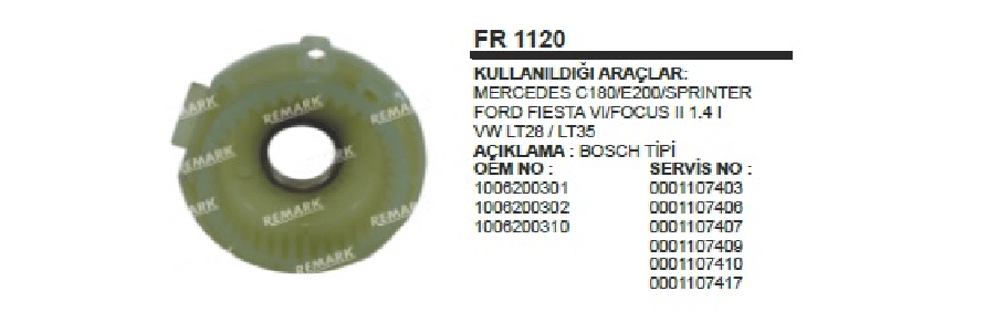 REDIKTOR FIBERI 37 DIS BOSCH TIPI C180/SPRINTER/VWLT28/35 FORD FIESTA FOCUS