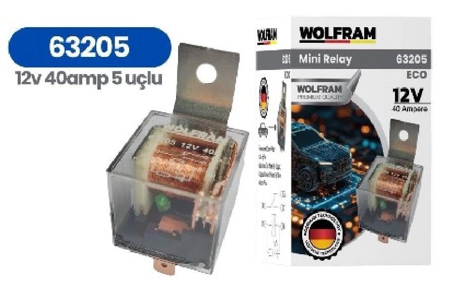 Role Cift Platinli Seffaf 5 Uclu Eco 12V 40A Bakir Kaplama
