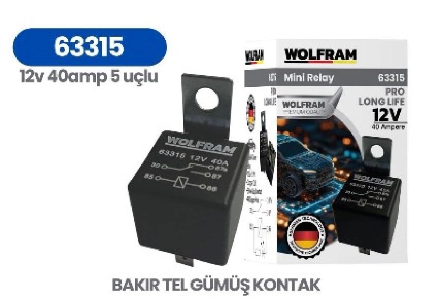Role Cift Platinli Seffaf 5 Uclu Pro 12V 40A Komple Bakir