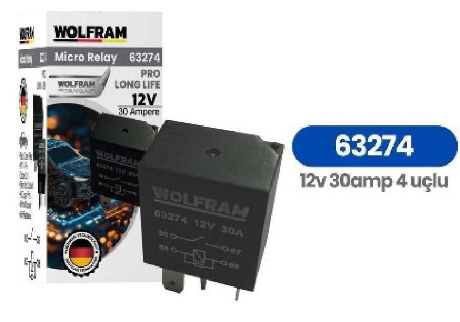 Role Cift Platinli Siyah 4 Uclu Mikro Yeni Model Pro  12V 30A