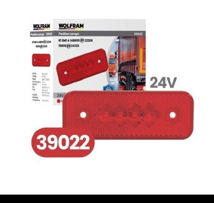 SIDE MARKER KIRMIZI  E BELGELI  24V E2W E9