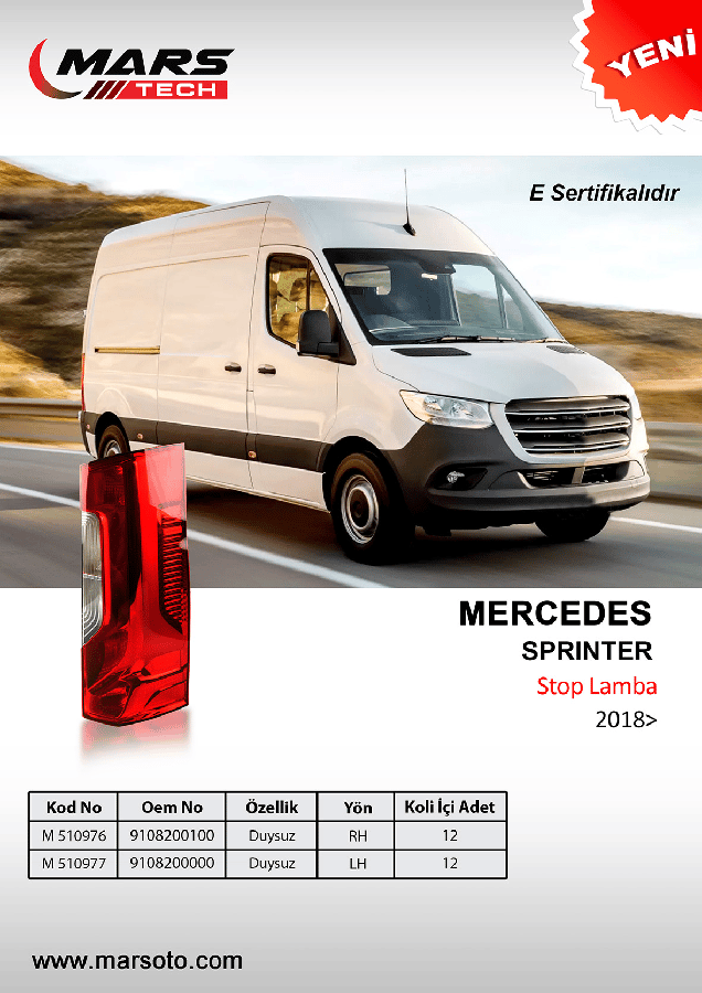 STOP LAMBASI SOL DUYSUZ >2018 MERCEDES SPRINTER