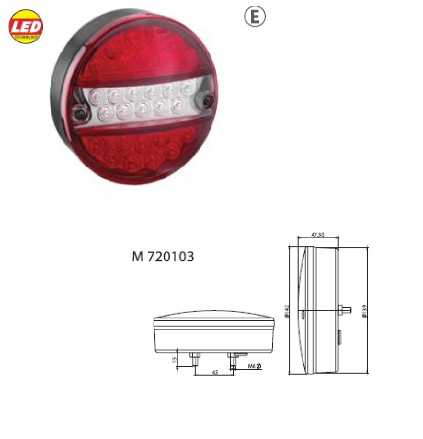 UNIVERSAL TRUCKSTAR I SERISI LED GERI VITES&GERI SIS LAMBA (M 611469) 24V ( HAMBURGER )