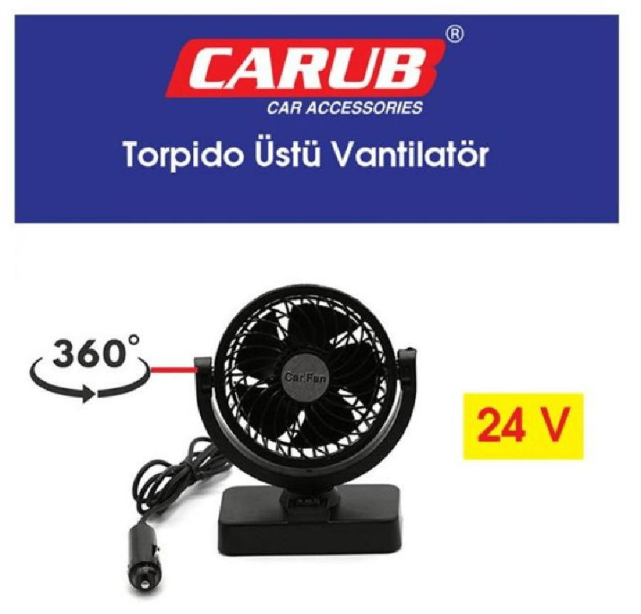 VANTILATOR 24V TORPIDO USTU TEK FANLI AYARLI