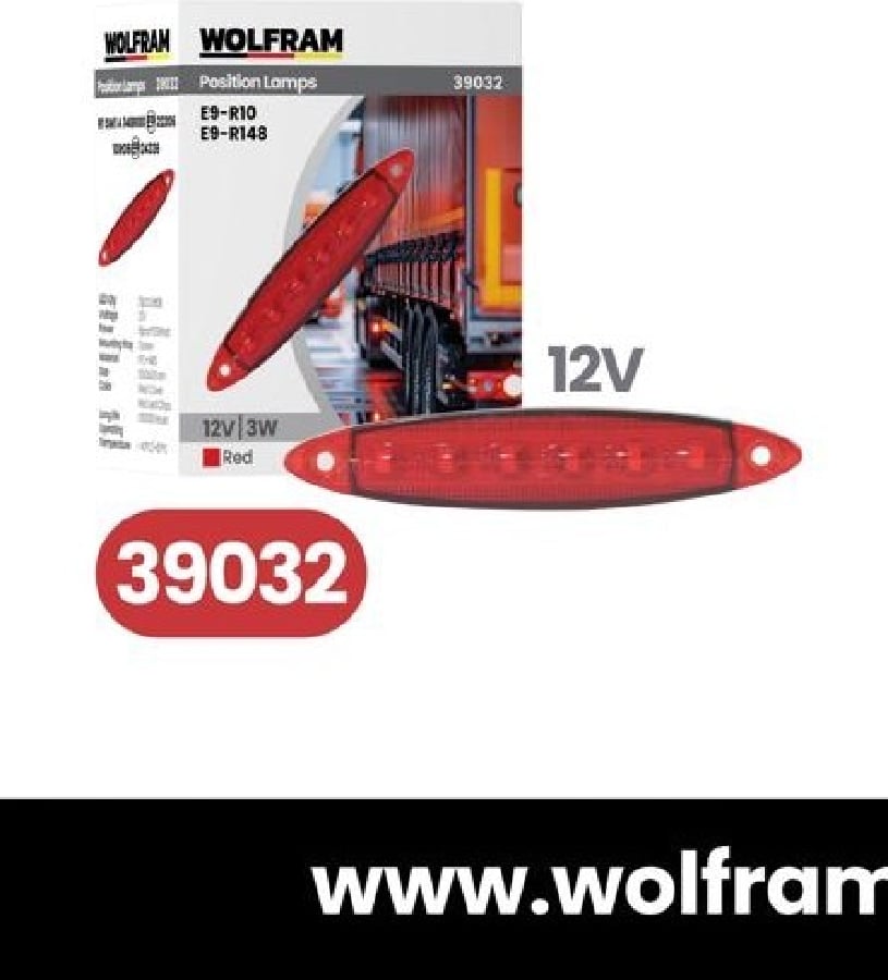 YAN POZISYON LAMBA 6 LED KIRMIZI E BELGELI 12V E2W E9