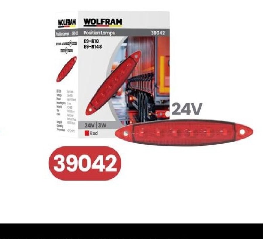 YAN POZISYON LAMBA 6 LED KIRMIZI E BELGELI 24V E2W E9