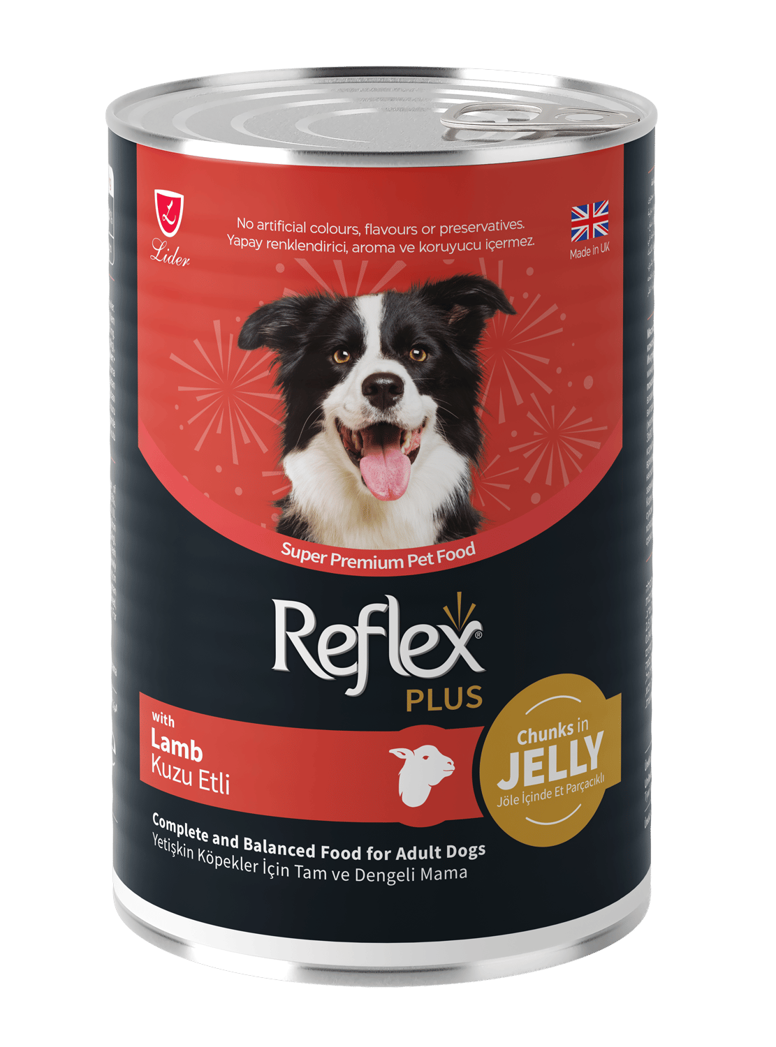  Reflex Plus Jöle İçinde Et Parçacıklı Kuzu Etli Yetişkin Köpek Maması 3X400gr