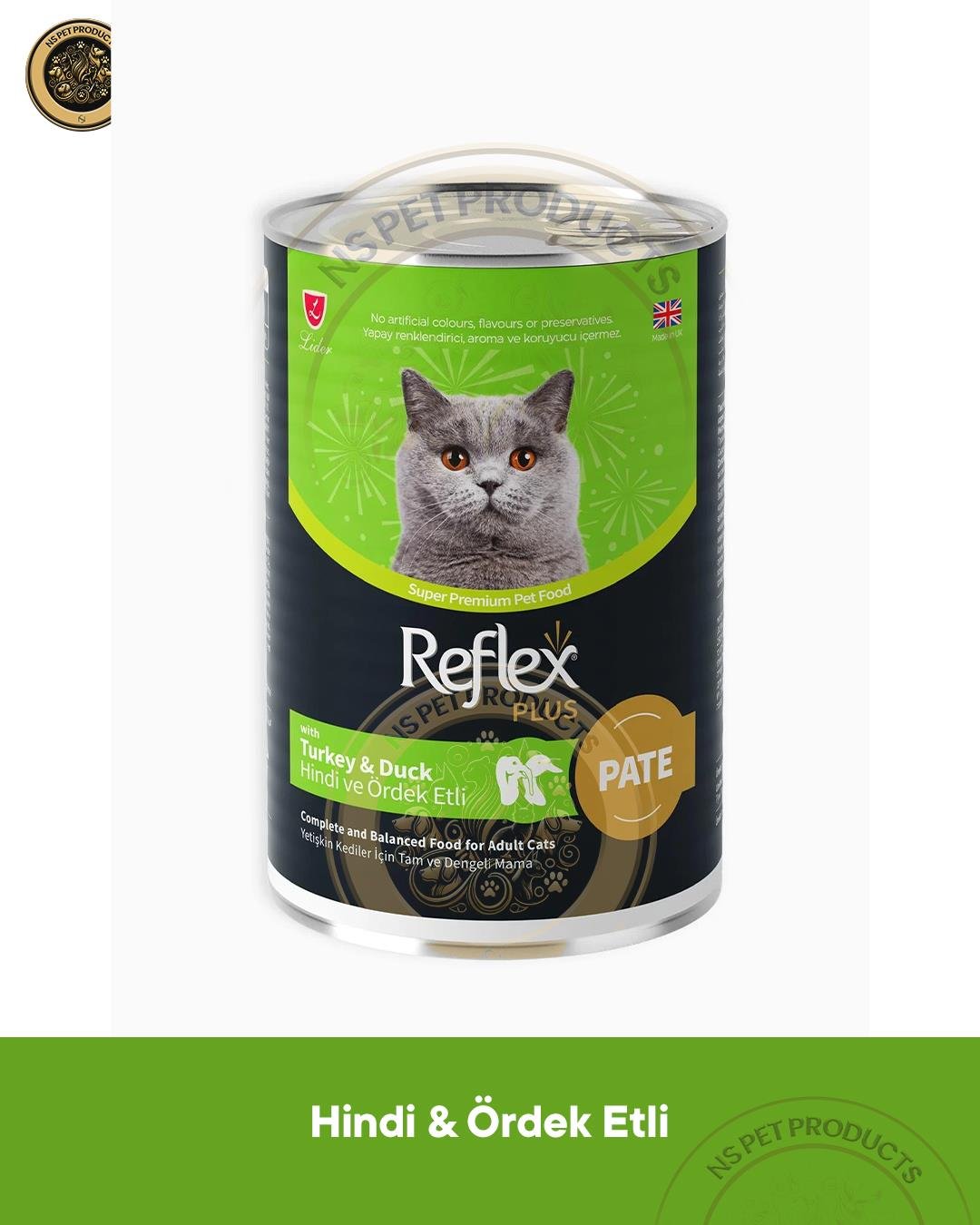  Reflex Plus Pate Hindi ve Ördek Etli Yetişkin Kedi Maması 3X395gr