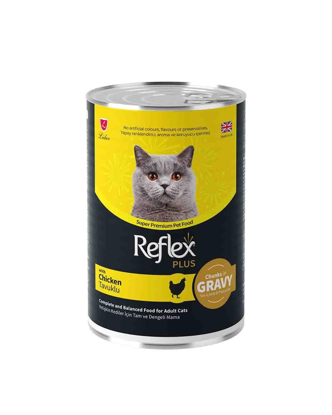  Reflex Plus Sos İçinde Et Parçacıklı Tavuklu Yetişkin Kedi Maması 400gr