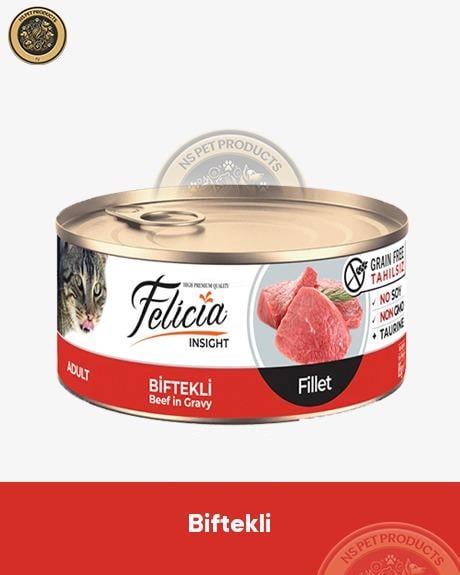 Felicia Biftekli-Somonlu Yetişkin Kedi Konservesi 12x85gr
