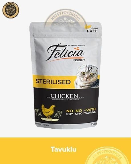 Felicia Pouch Kısırlaştırılmış Tavuklu Yaş Kedi Maması 85gr