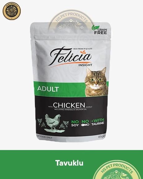 Felicia Pouch Kuzu-Somon-Tavuk Yaş Kedi Maması 9x85gr