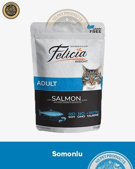 Felicia Pouch Kuzu-Somon-Tavuk Yaş Kedi Maması 9x85gr