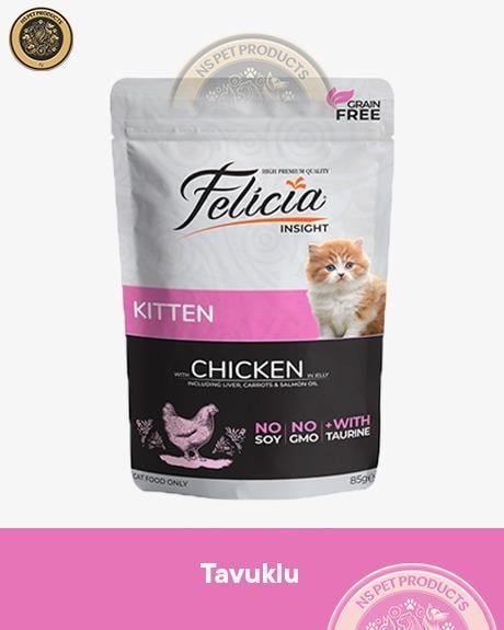Felicia Pouch Yavru Tavuk Yaş Kedi Maması 3x85gr
