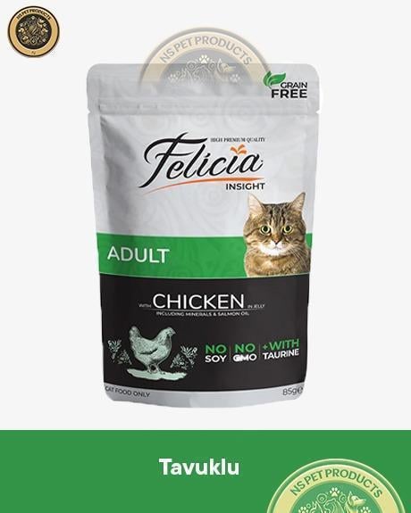 Felicia Pouch Yetişkin Tavuklu Yaş Kedi Maması 85gr
