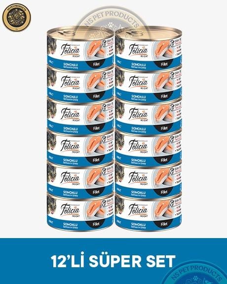 Felicia Somonlu Fileto Yetişkin Kedi Konservesi 12x85gr