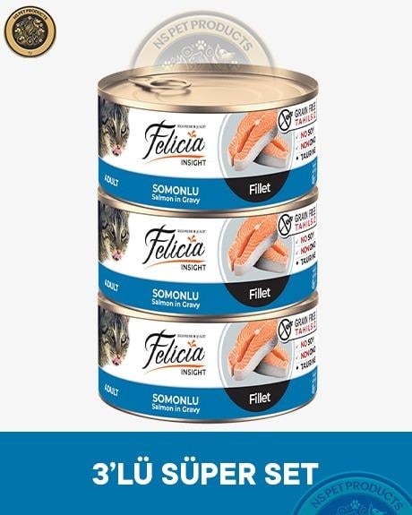 Felicia Somonlu Fileto Yetişkin Kedi Konservesi 3x85gr