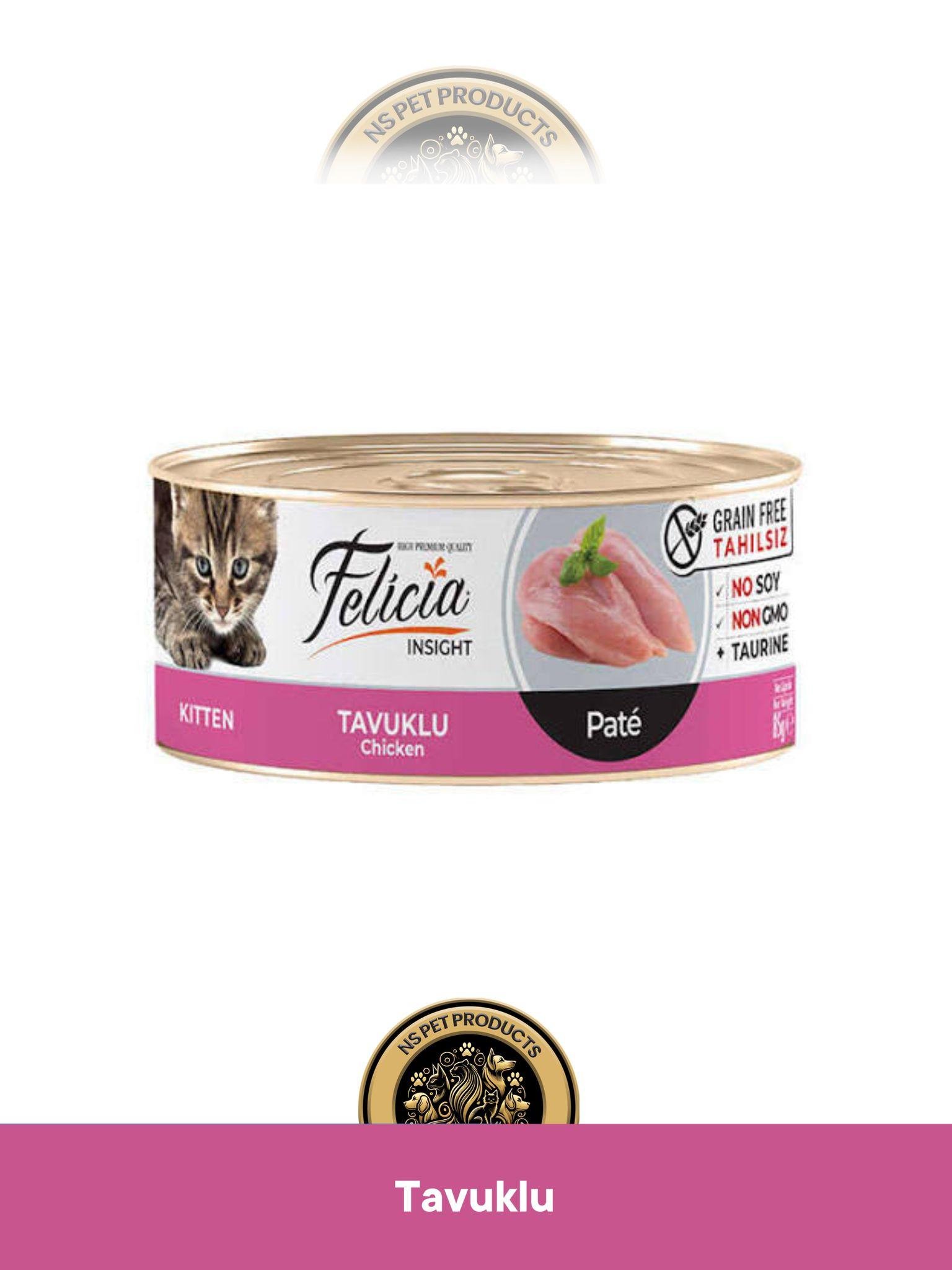 Felicia Tavuklu Pate Kıyılmış Yavru Yaş Kedi Maması Seti 24x85 gram