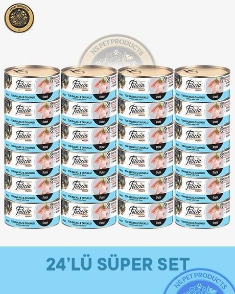Felicia Ton Balıklı-Tavuklu Yetişkin Kedi Konservesi 24x85gr