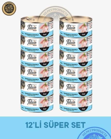 Felicia Ton Balıklı-Tavuklu Yetişkin Kedi Konservesi 12x85gr