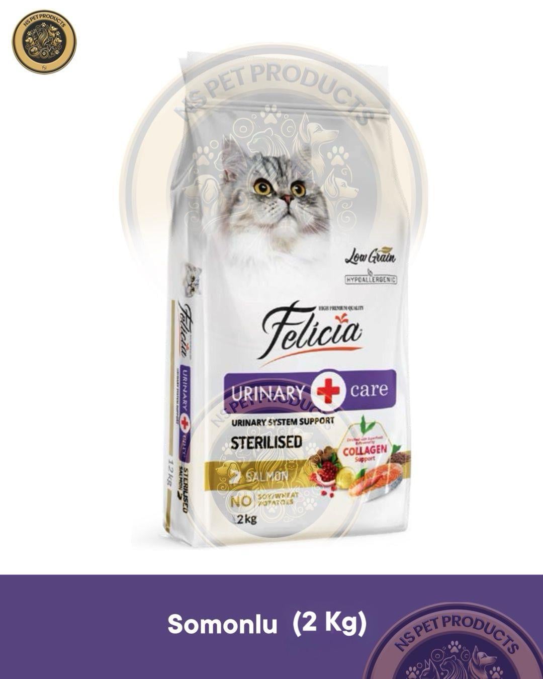 Felicia Urinary Care Adult Salmon Sterilised-Collagen 2kg (Az Tahıllı & Hipoalerjenik Somonlu Sterilised Yetişkin Kedi Maması)