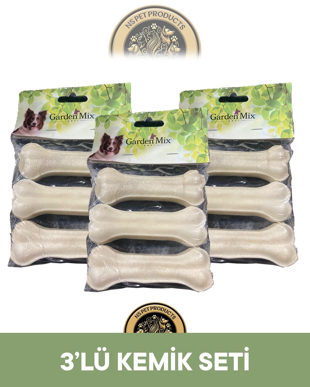 Garden Mix 3'lü Set Sütlü Deri Kemik 10 cm 9x40 gram 