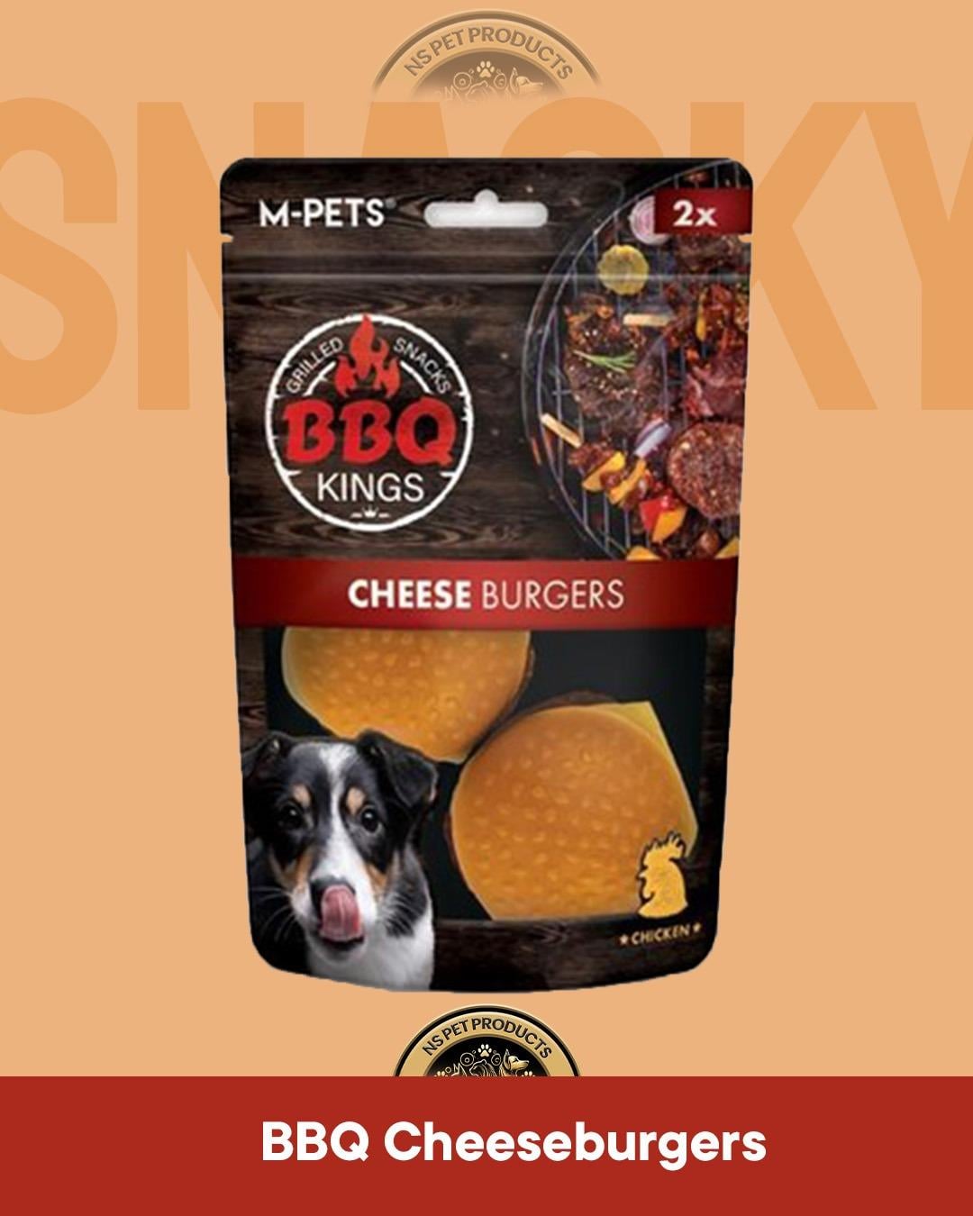 M-Pets Bbq Kings Cheese Burgers Chicken - Tavuklu Köpek Ödül Maması 130 gr