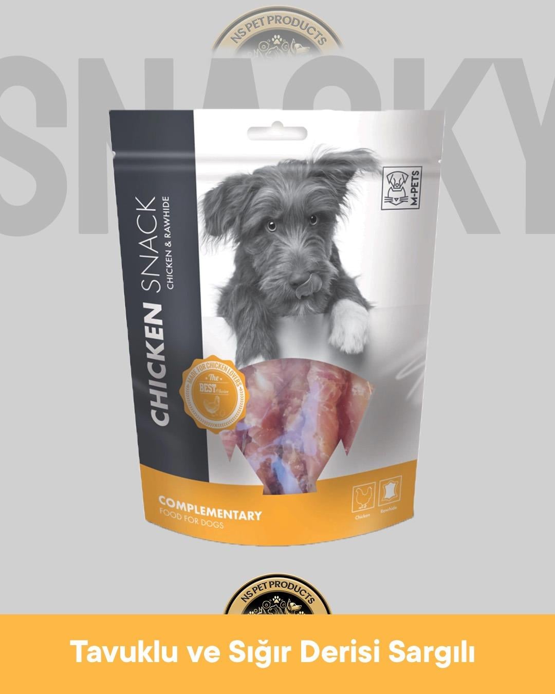 M-Pets Chicken & Rawhide - Tavuklu & Sığır Derili Köpek Ödül Maması 144 gr