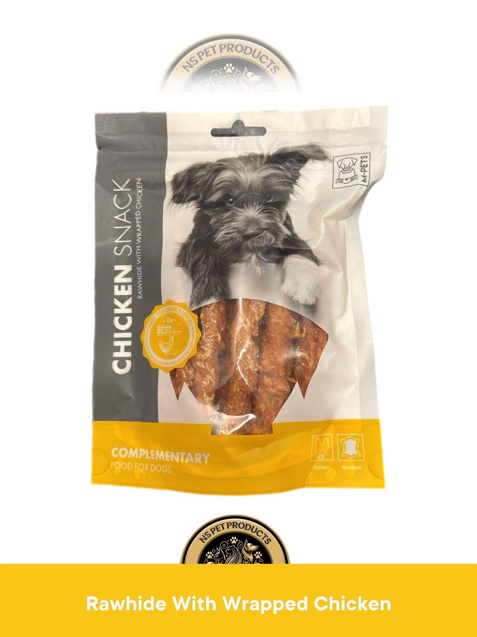 M-Pets Chicken Snack Rawhide With Wrapped Chicken - Tavuklu & Sığır Derili Köpek Ödül Maması 144 gr